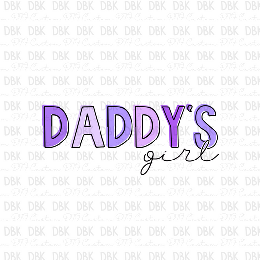 Daddy's Girl purple DTF transfer