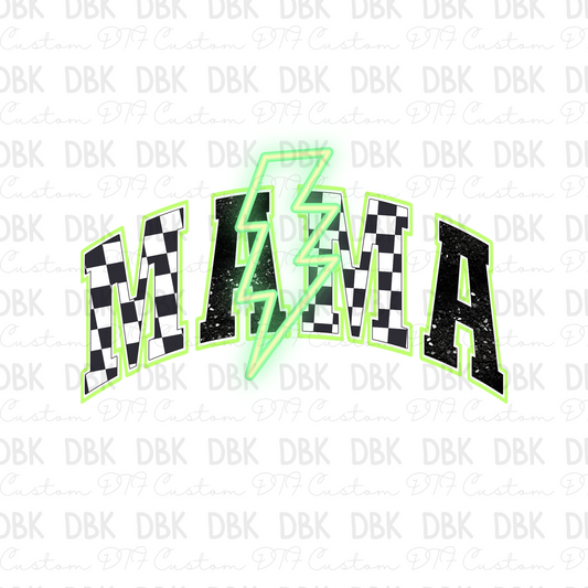 Mama Neon Green Bolt DTF Transfer N25