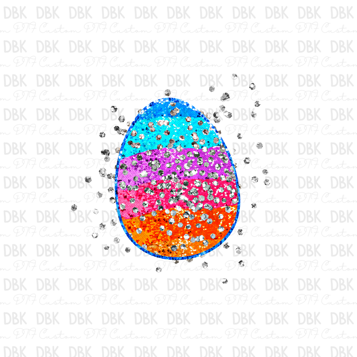 Sparkly Egg DTF transfer