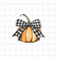 Black white check Pumpkin DTF transfer F59