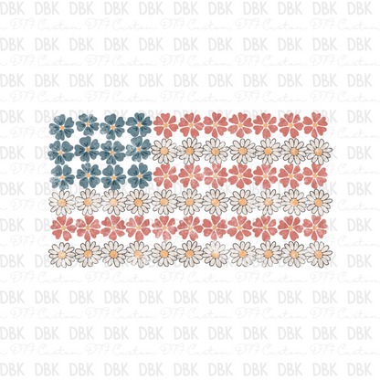 Flag daisy DTF transfer R69