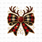 Reindeer bow DTF transfer E231