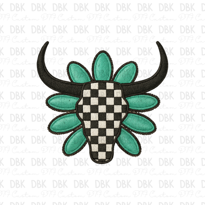 Western skull DTF transfer B315