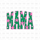 Green stars mama DTF Transfer