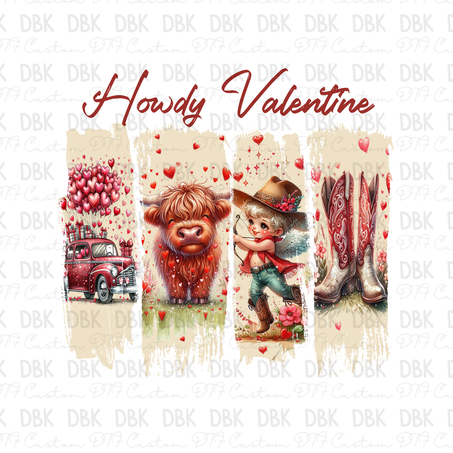 Howdy Valentine DTF Transfer