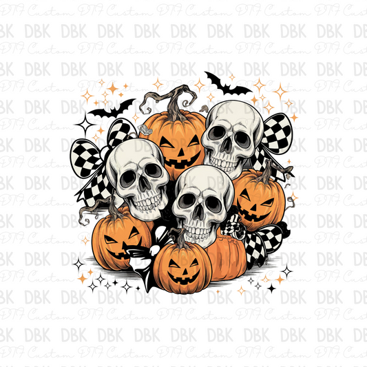 Skulls & pumpkins DTF transfer