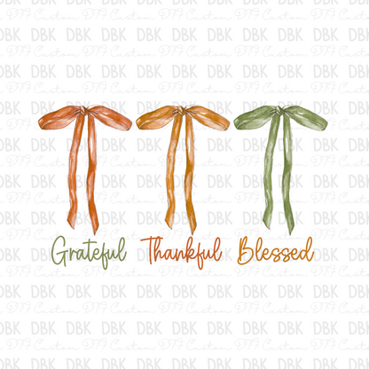Grateful Thankful Blessed DTF Transfer FS9