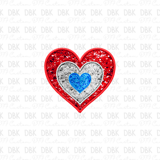 RWB Hearts DTF Transfer R46