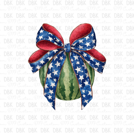 Watermelon bow DTF transfer R68