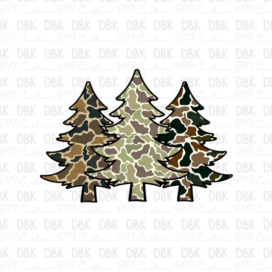 Camo trees DTF Transfer E201