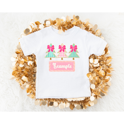 Christmas Bows Custom name DTF Transfer ONLY