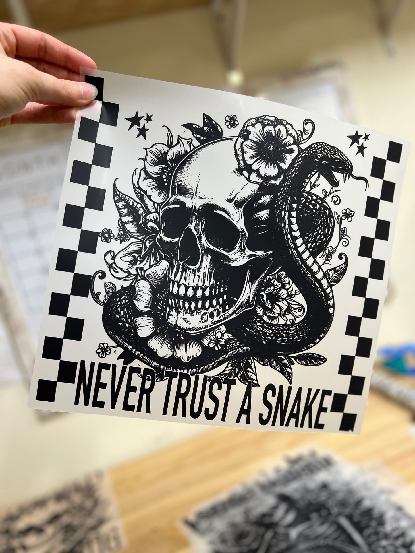 Never trust a snake  DTF transfer