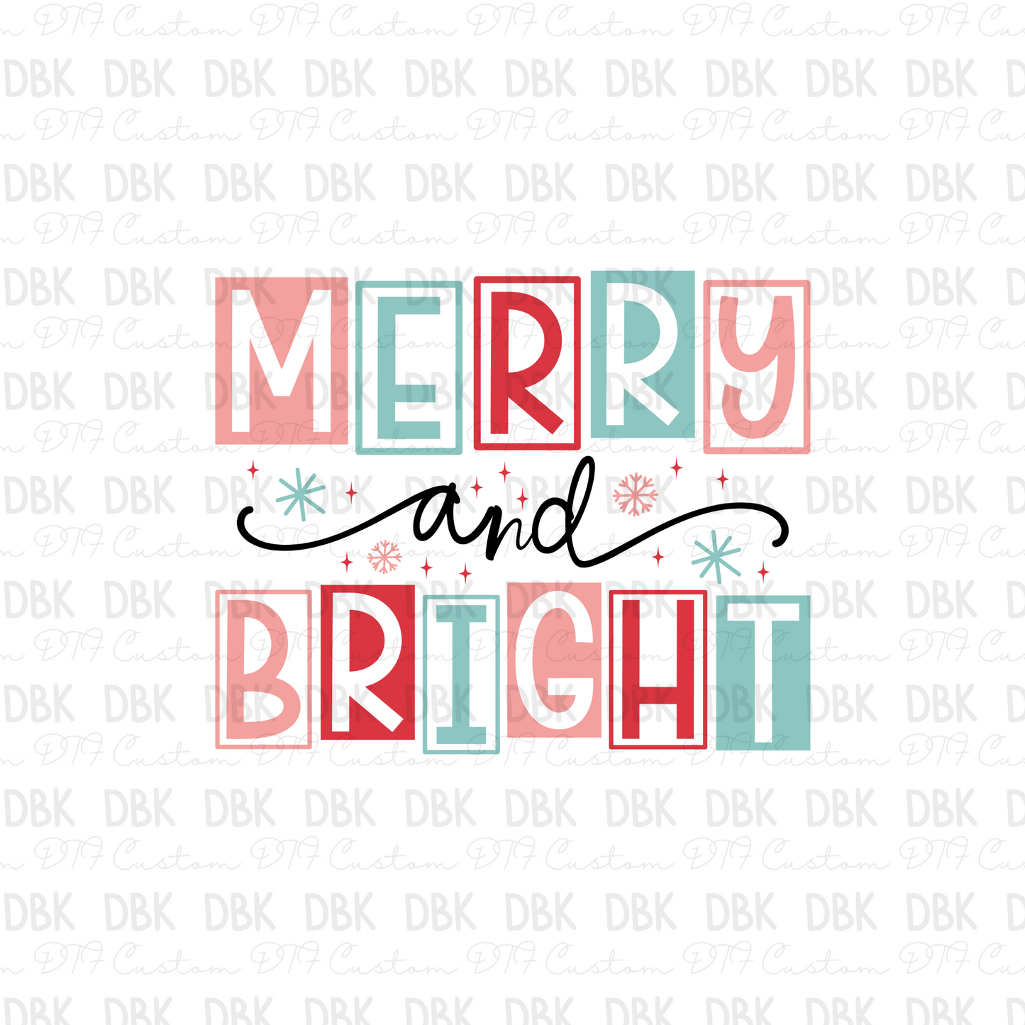 Merry and bright 2 DTF Transfer E162