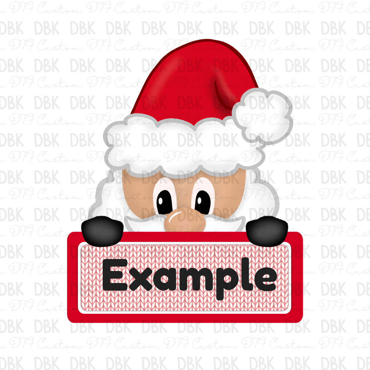 Santa Christmas Custom name DTF Transfer ONLY
