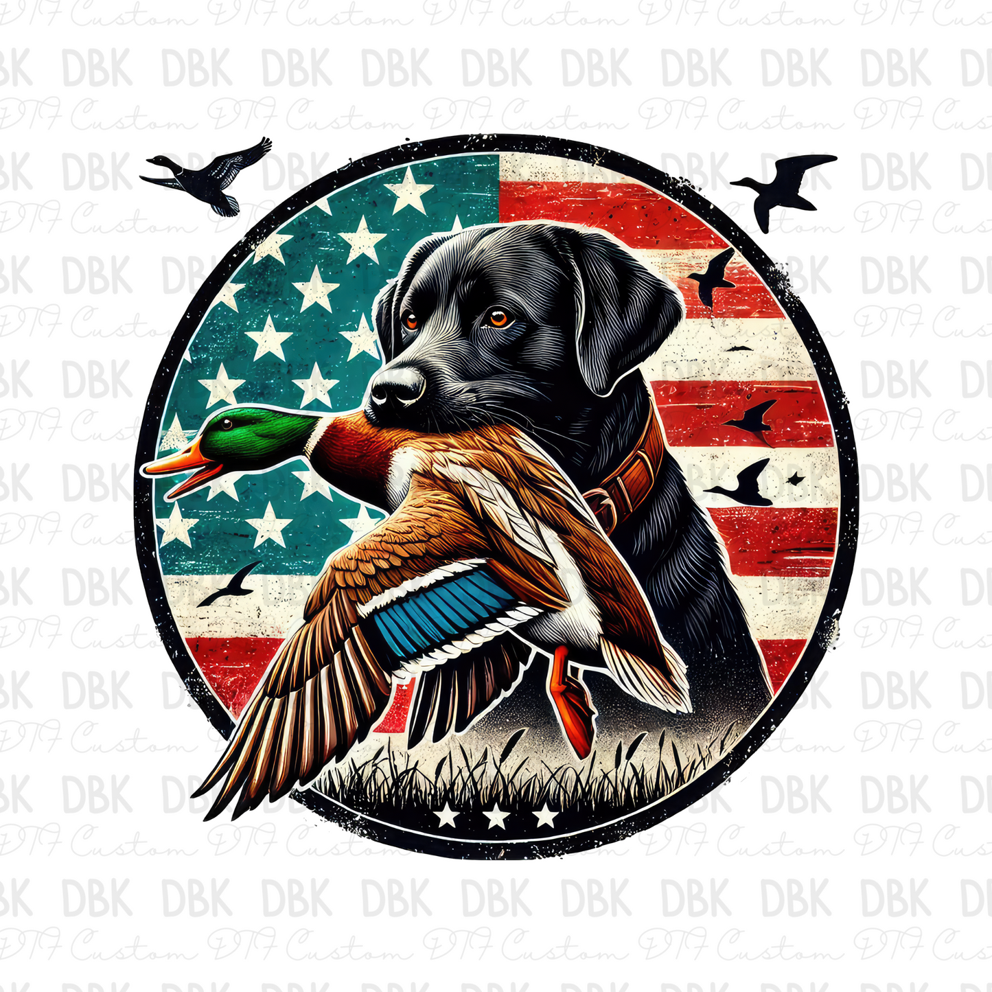 Hunting dog with duck DTF Transfer