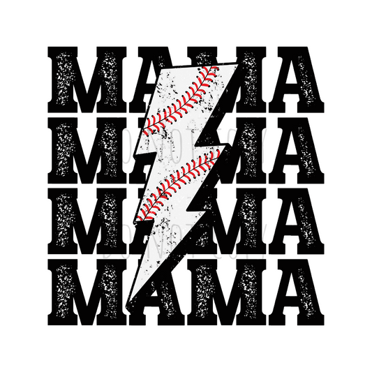 Mama Baseball bolt DTF transfer C32