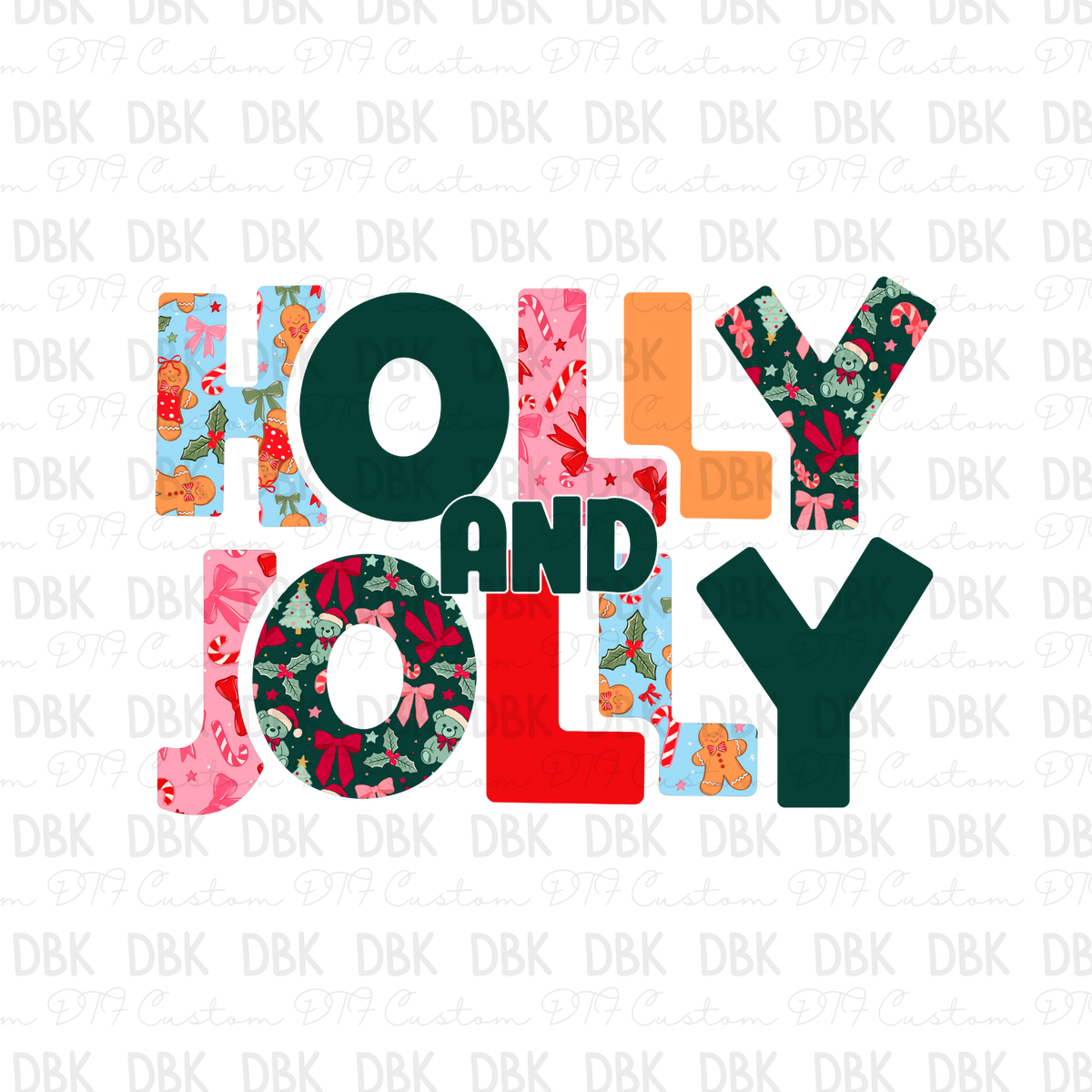 Holly & Jolly DTF Transfer