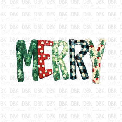 Painted Merry DTF Transfer