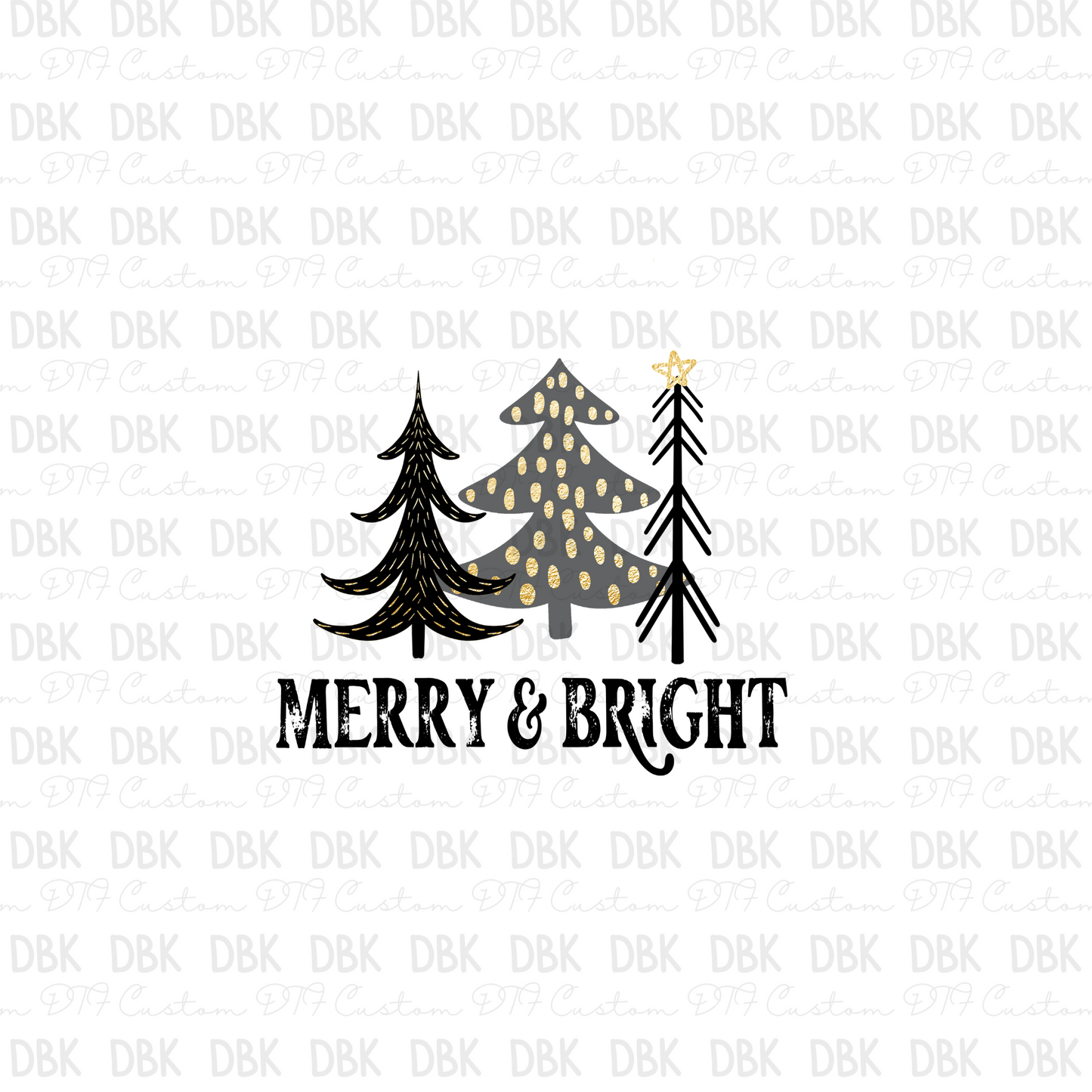 Merry & bright DTF transfer E34