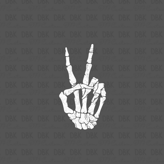White Skull Hand DTF Transfer