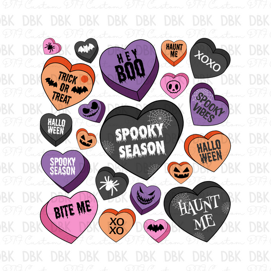 Halloween Hearts DTF Transfer H293