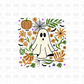 Ghost floral DTF transfer H206