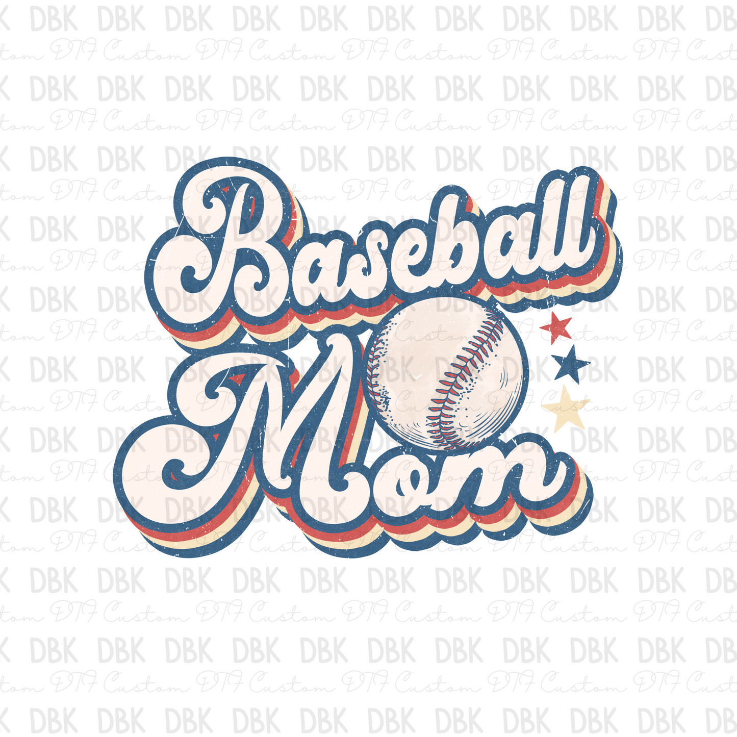 Retro Baseball mom DTF transfer C49