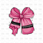 Pink Crayon bow DTF Transfer
