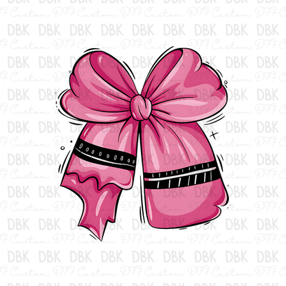 Pink Crayon bow DTF Transfer