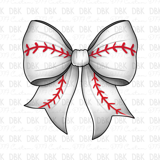 Baseball Bow DTF Transfer C128