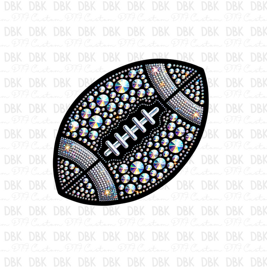 Rhinestone Football DTF transfer