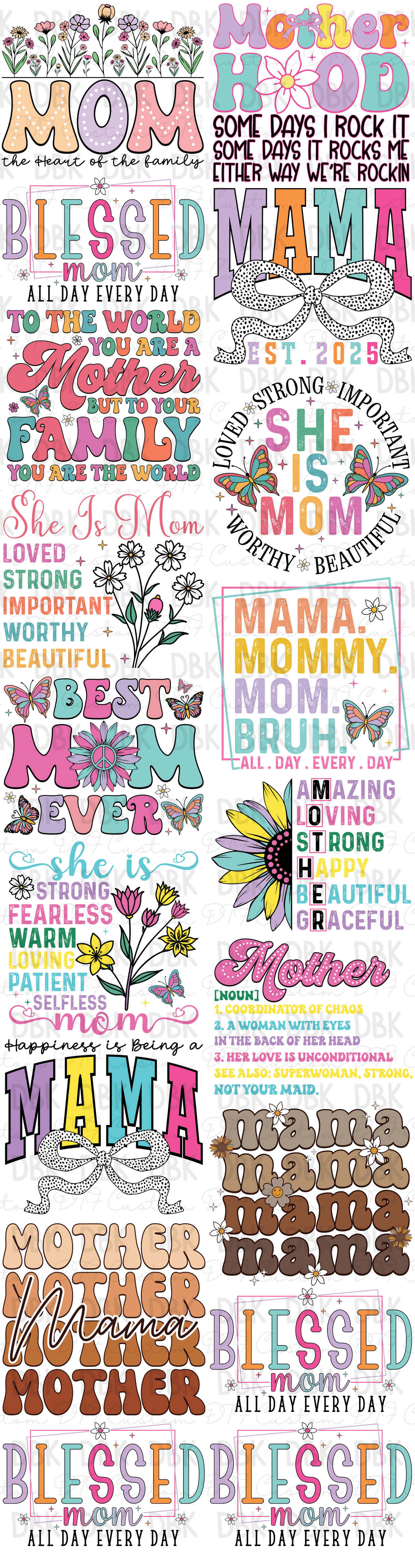 Mom Pre-Made Gang Sheet P175