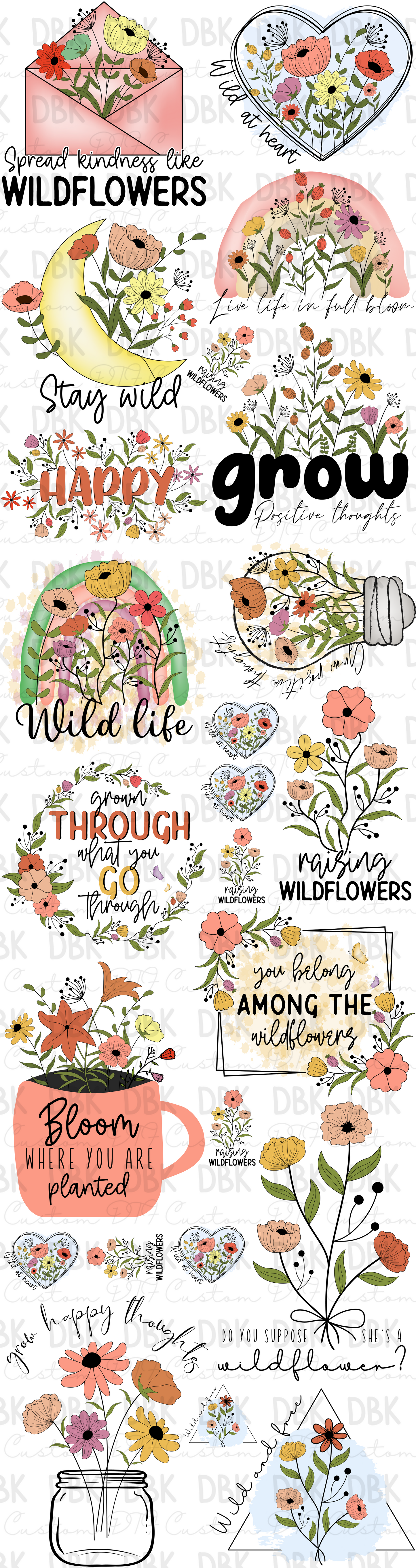 Wildflower Pre-Made Gang Sheet