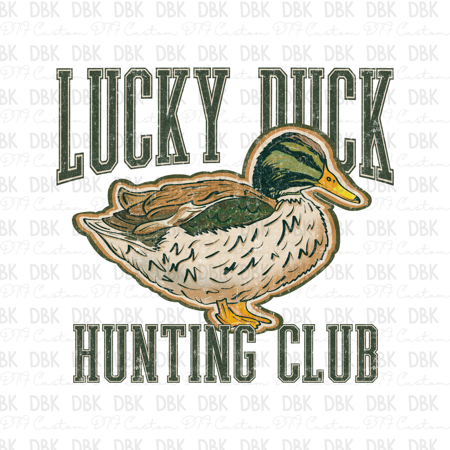 Lucky Duck Hunting Club DTF Transfer