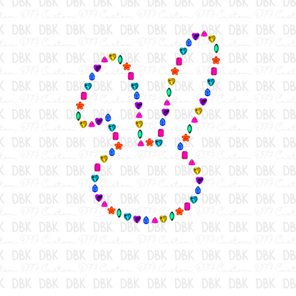 Gem Bunny DTF transfer W28