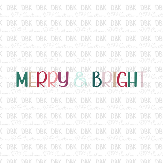 Merry & Bright DTF transfer