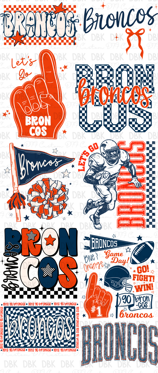 Broncos Pre-Made Gang Sheet