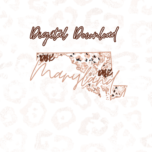 Maryland Rose Gold Leopard Digital Download