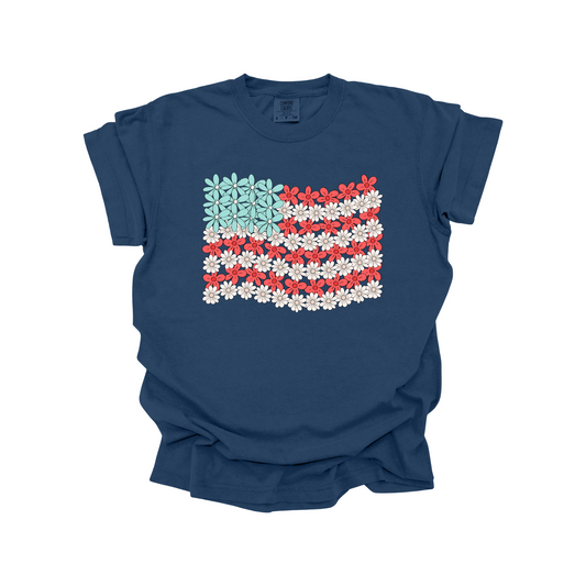 American Flag floral DTF Transfer