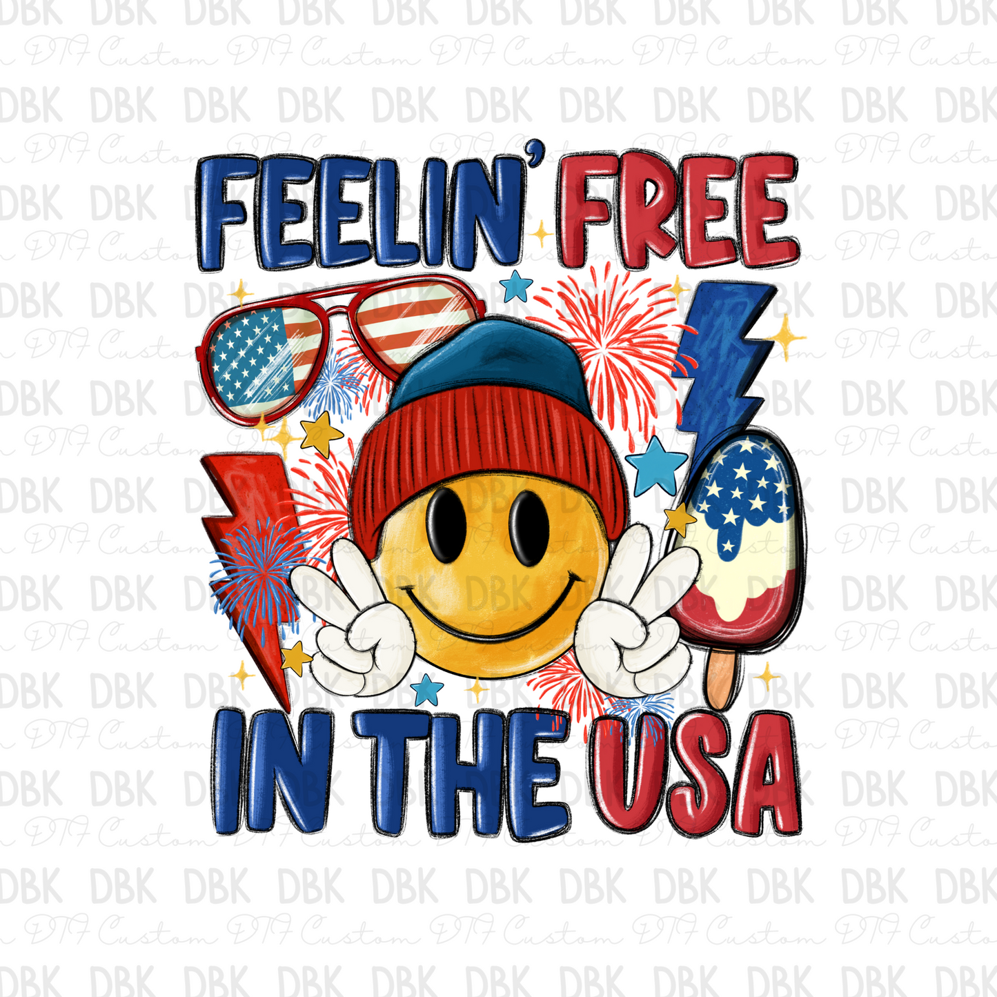 feeling free in the USA DTF Transfer R40