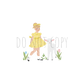 lamb yellow dress DTF transfer