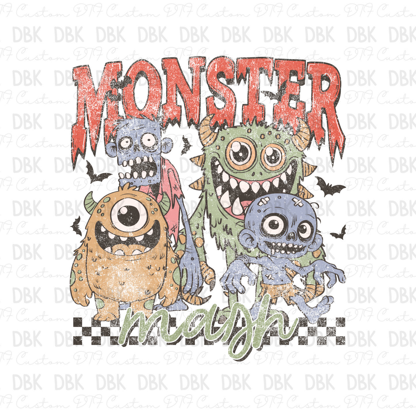 Pastel Grunge Monsters DTF Transfer