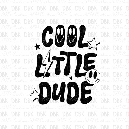 Cool little dude DTF Transfer BLACK