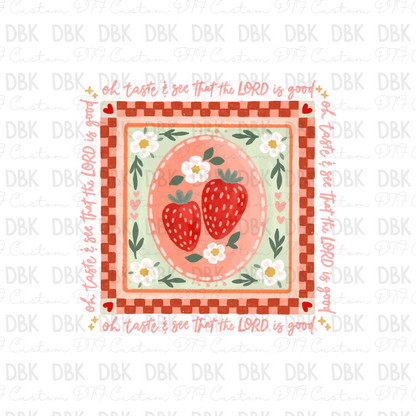 Strawberries Pink DTF Transfer