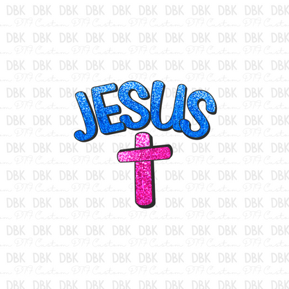 Jesus with cross DTF transfer FT63