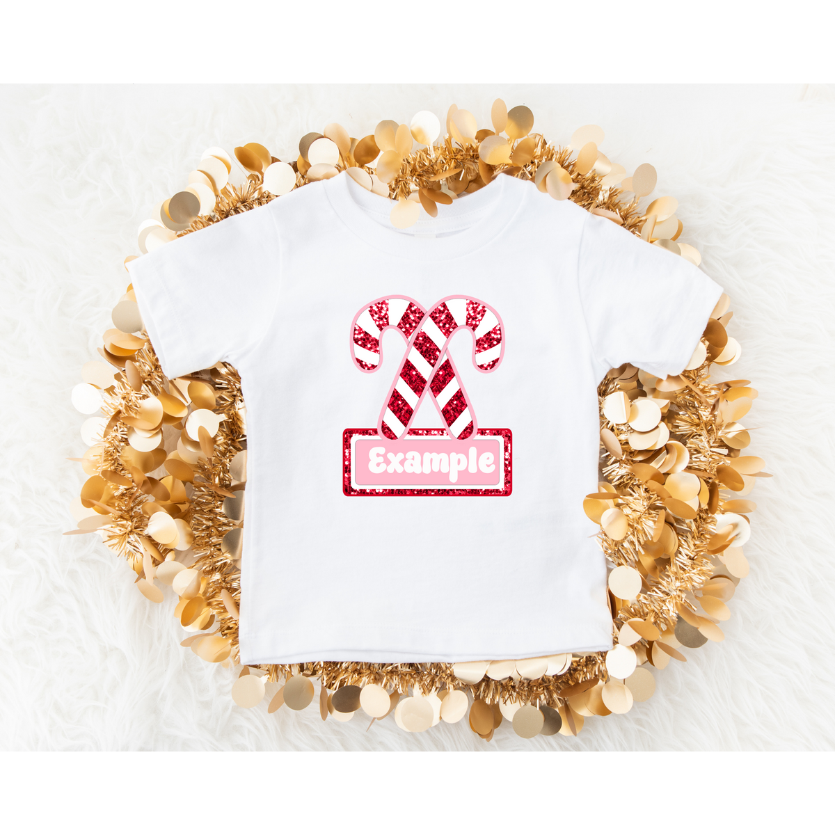 Pink Candy Cane Christmas Custom name DTF Transfer ONLY