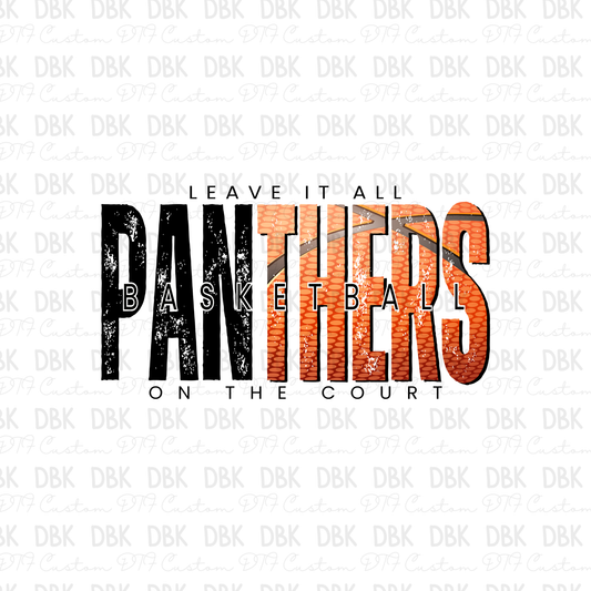 Panther Basketball DTF Transfer BLACK