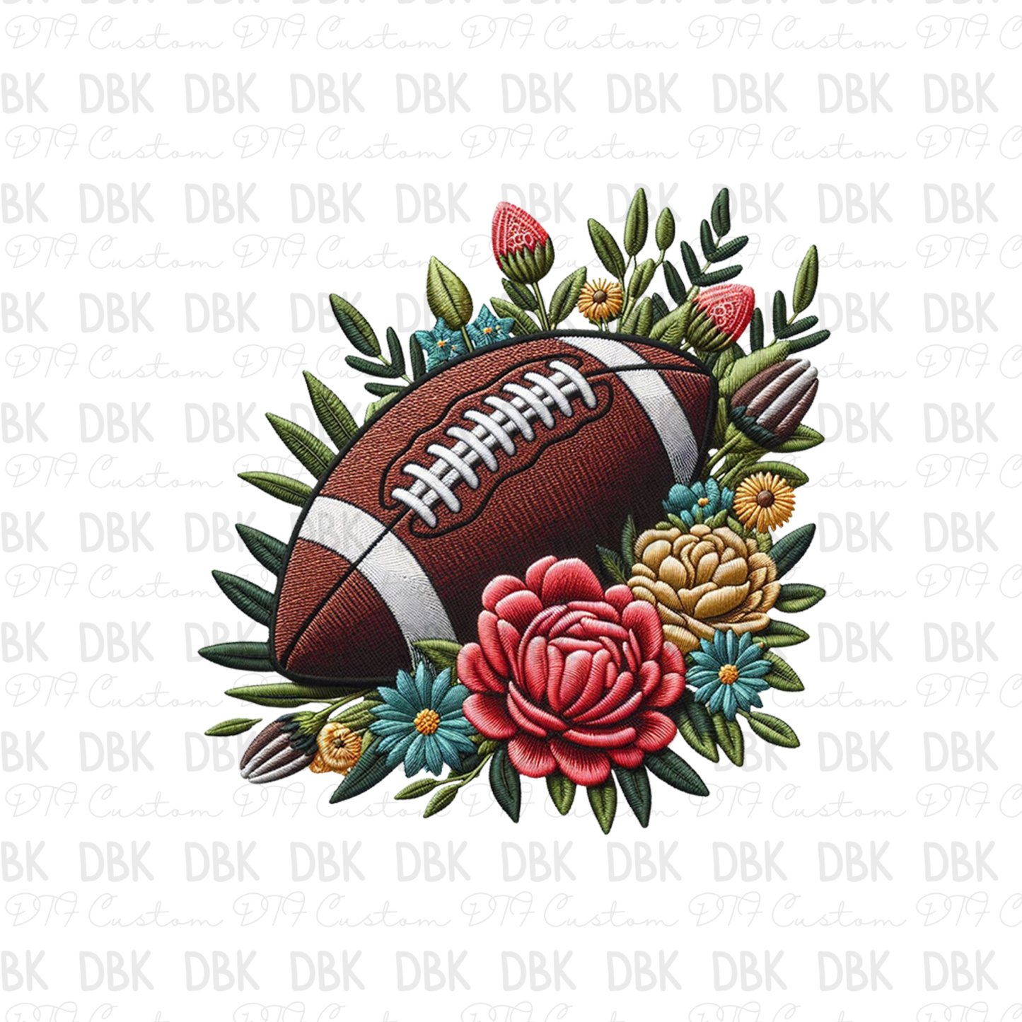 Floral Football DTF Transfer B138