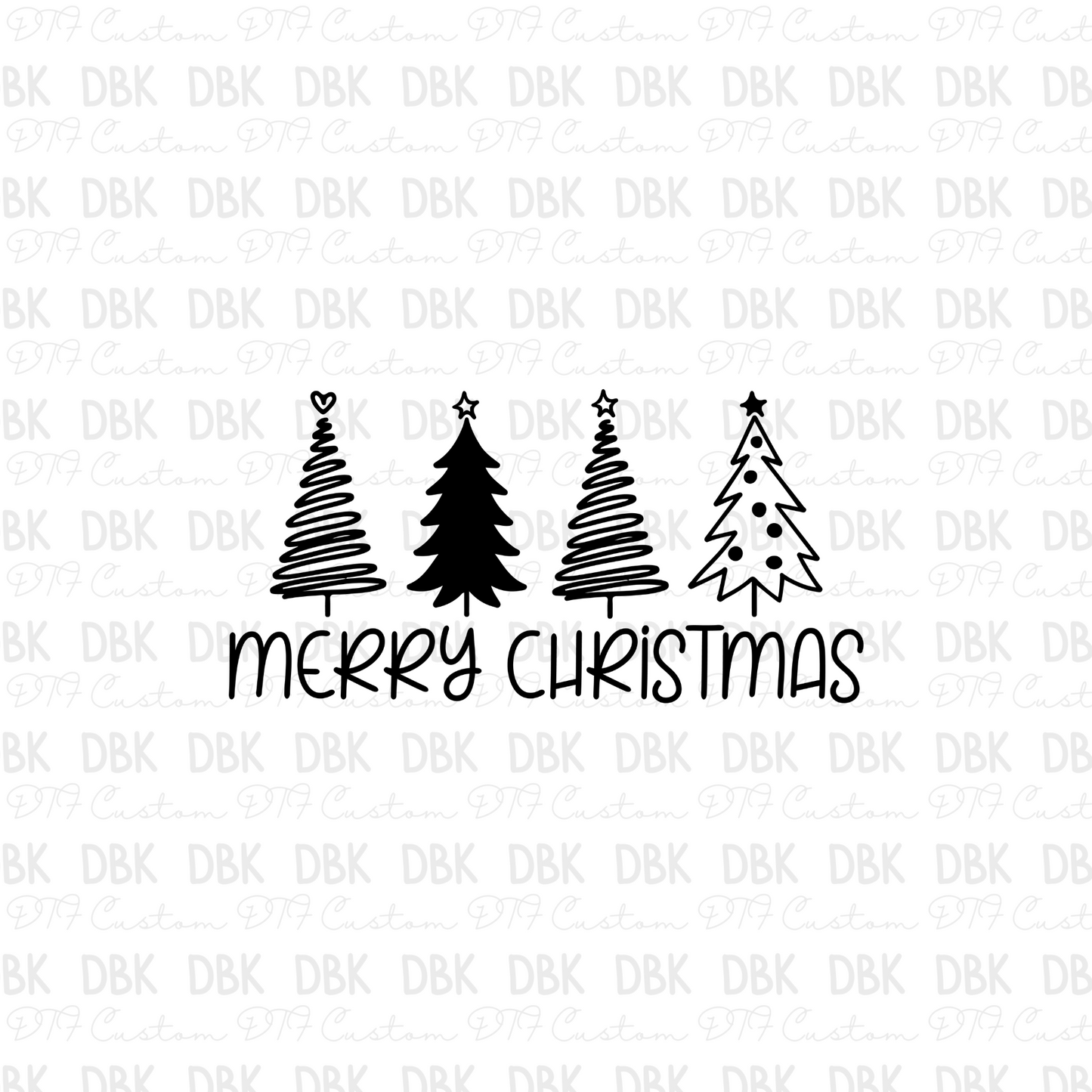 Merry Christmas BLACK DTF Transfer E163