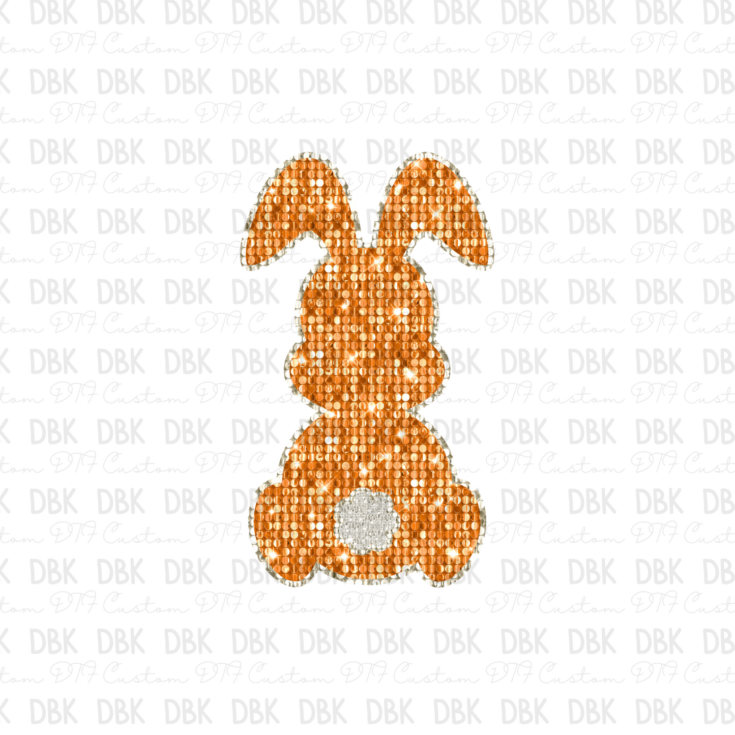 Orange Bunny DTF transfer